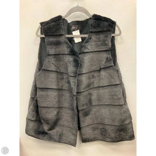 Vest Faux Fur & Sherpa By Style And Company In Black, Size: Xl