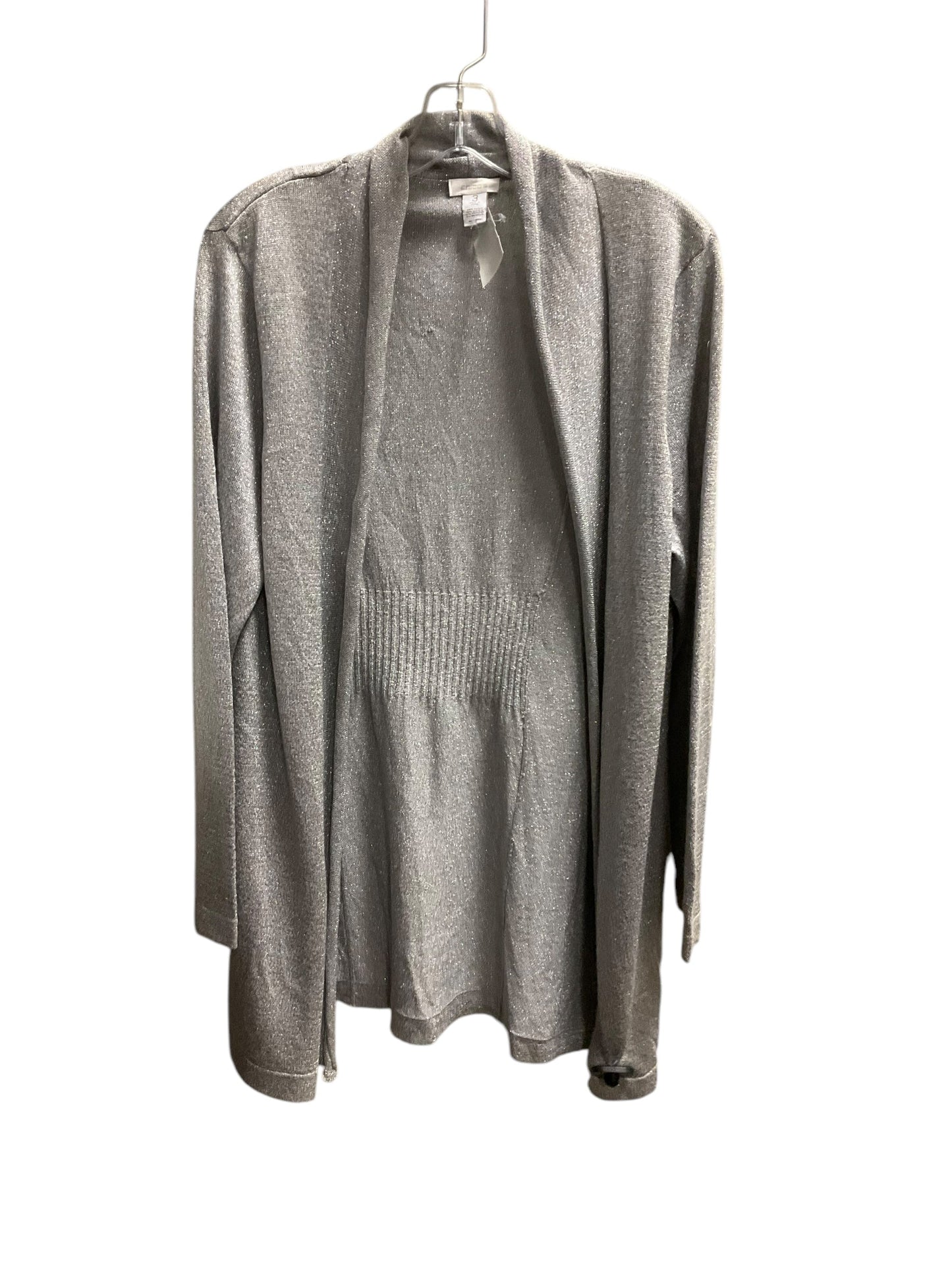 Cardigan By Chicos In Silver, Size: Xl