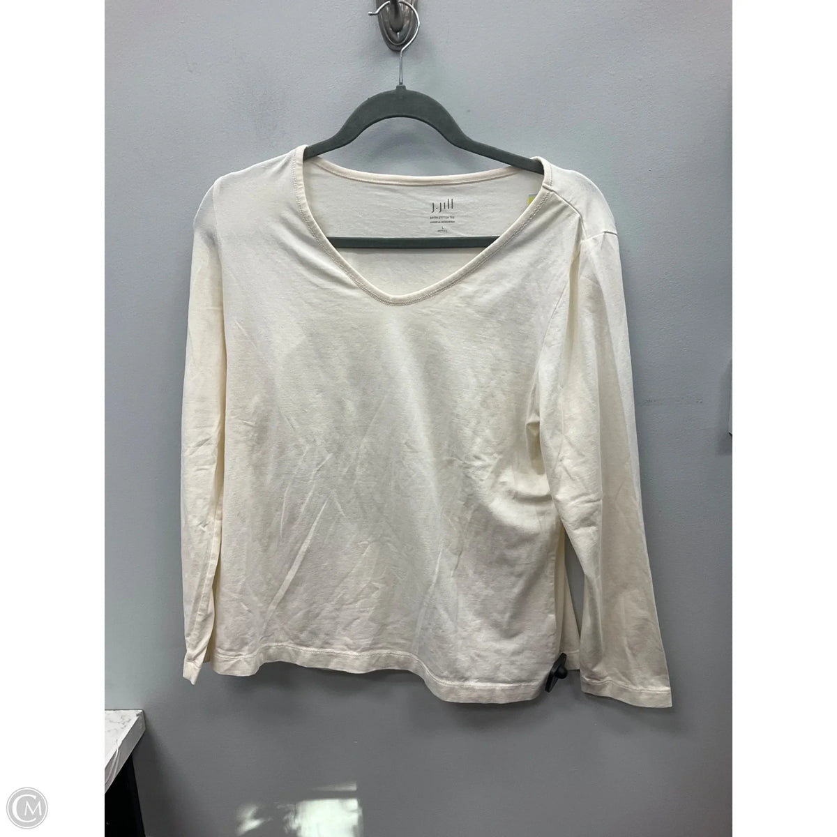 Top Long Sleeve Basic By J. Jill In Cream, Size: Lp