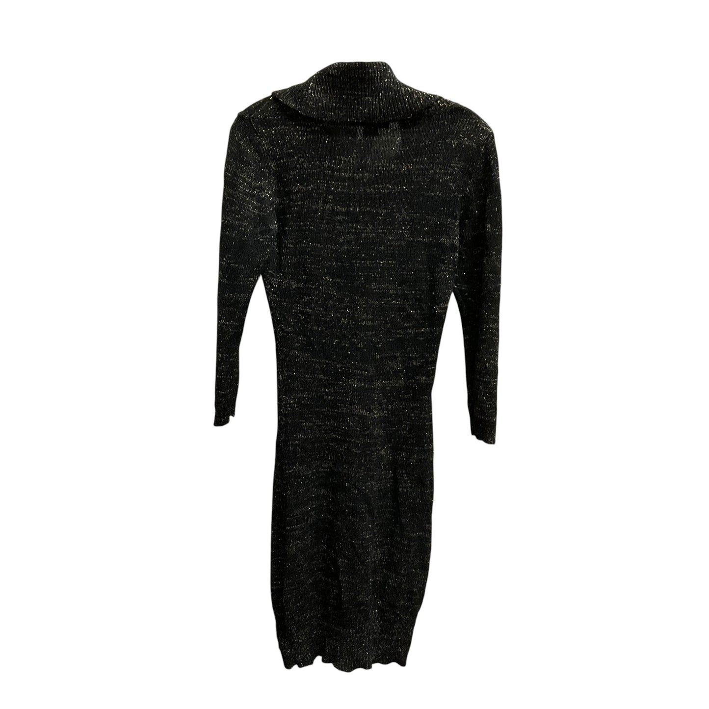 Dress Casual Midi By Glamour In Black & Gold, Size: M