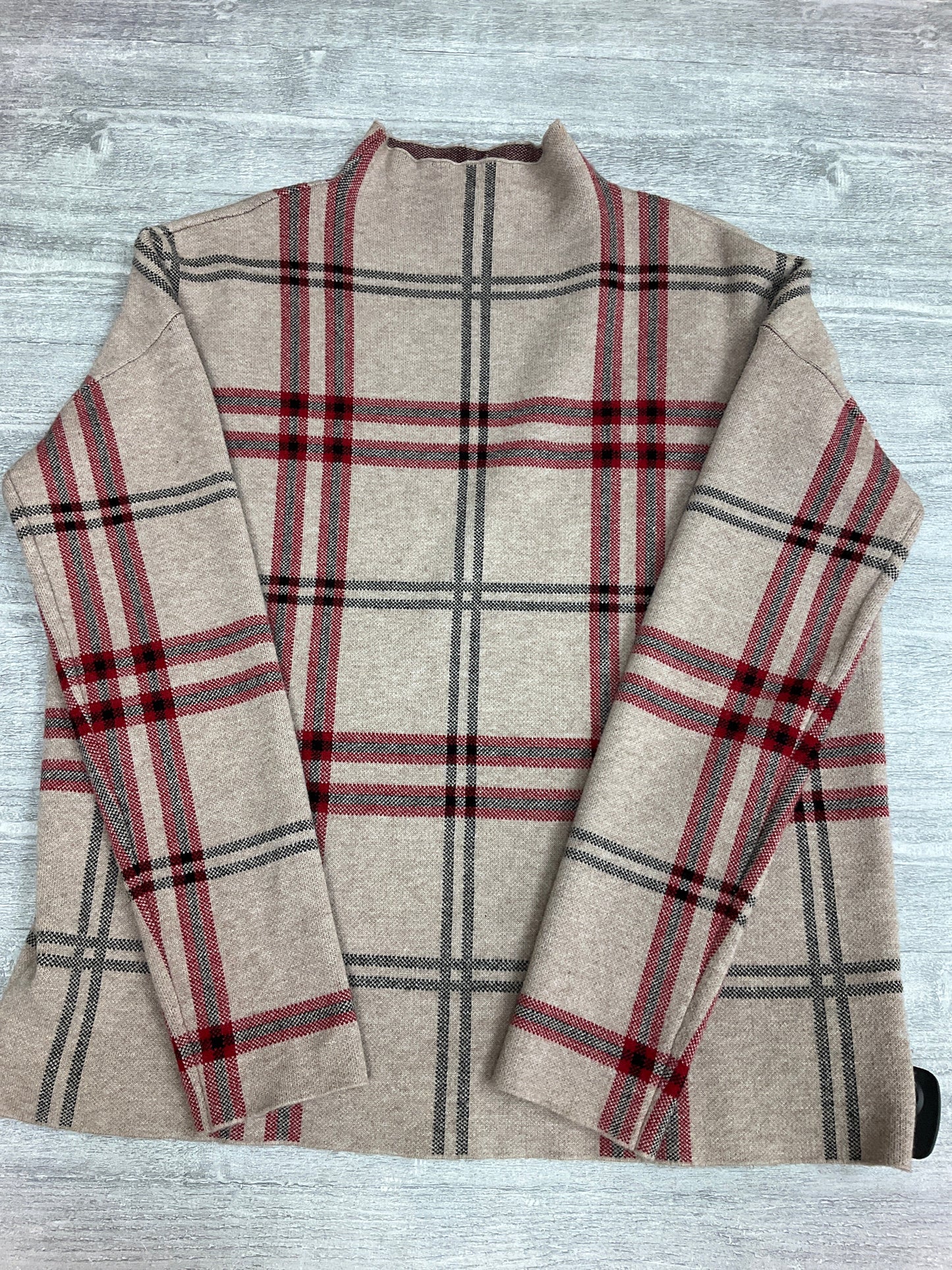 Sweater By Nicole Miller In Plaid Pattern, Size: M