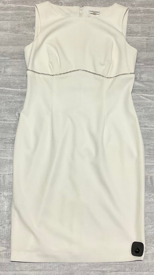 Dress Party Midi By Calvin Klein In Cream, Size: 12