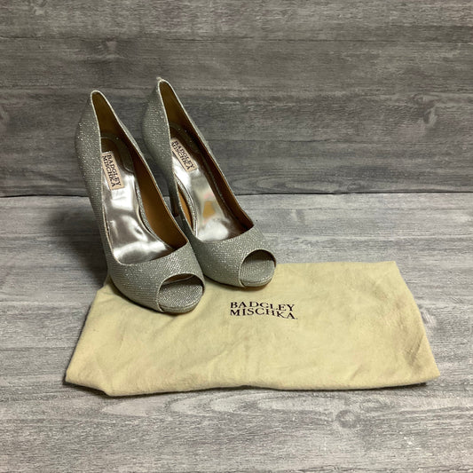 Shoes Heels Stiletto By Badgley Mischka In Silver, Size: 9.5