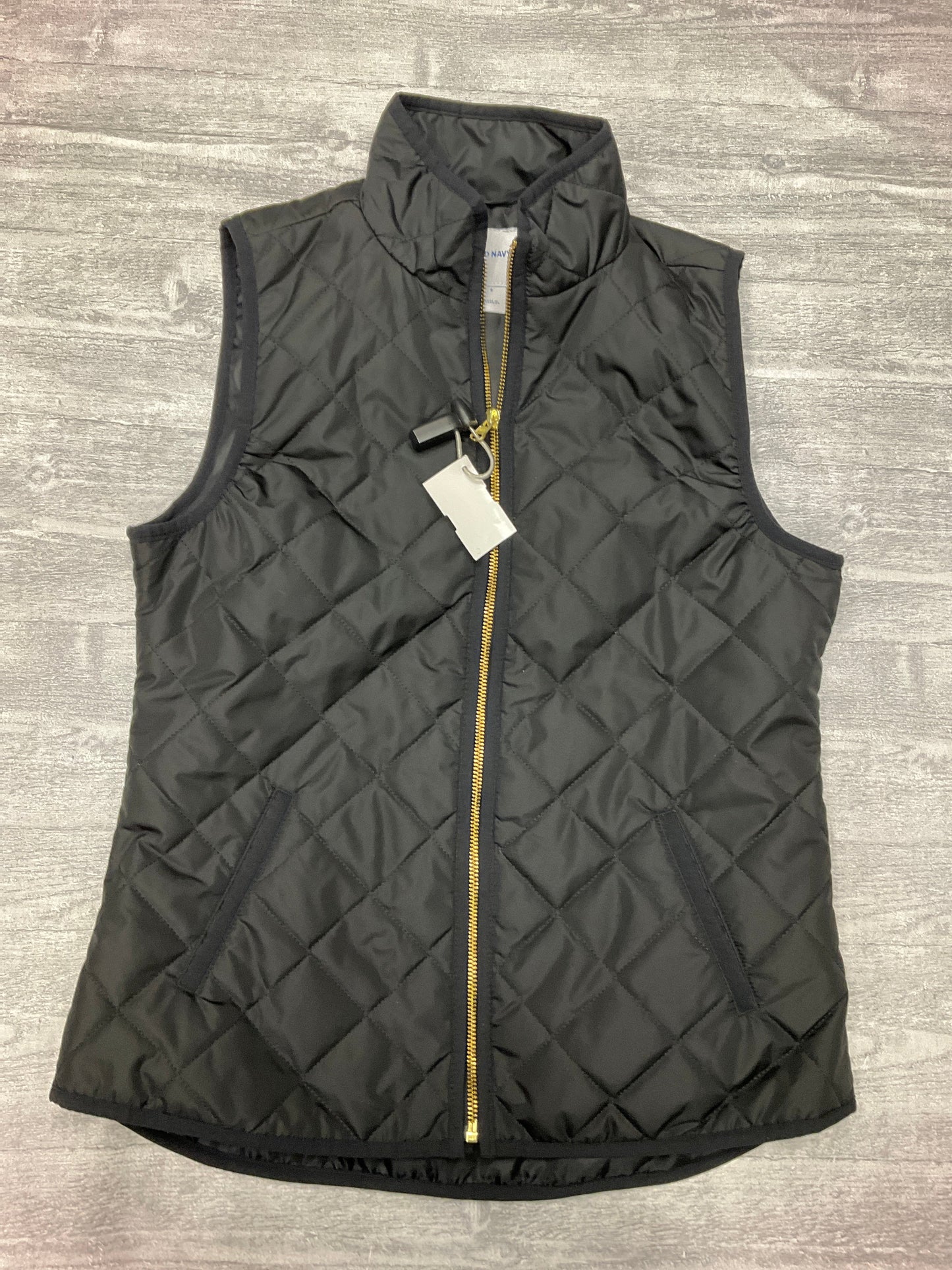 Vest Puffer & Quilted By Old Navy In Black & Blue, Size: S