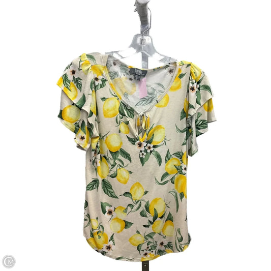 Top Short Sleeve By Clothes Mentor In Cream & Green, Size: S