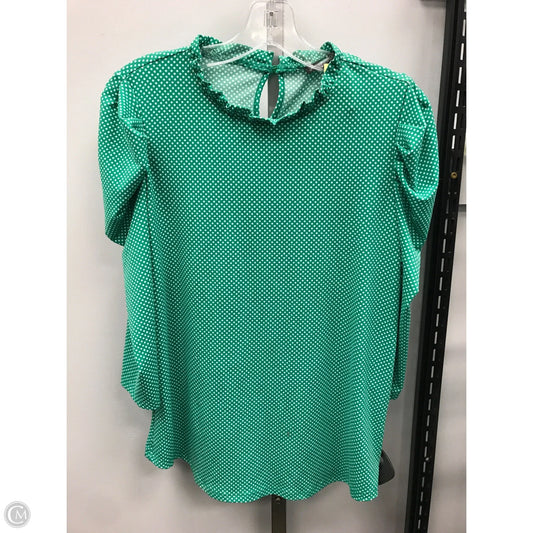 Top 3/4 Sleeve By Adrianna Papell In Polkadot Pattern, Size: S