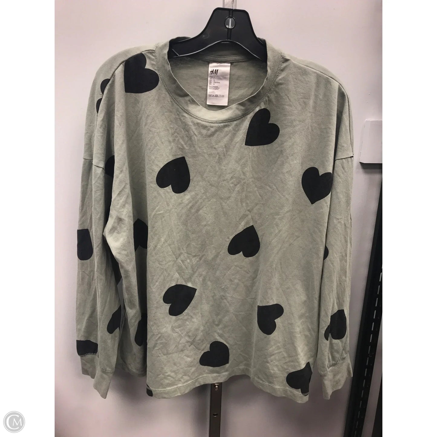 Top Long Sleeve By H&m In Green, Size: L