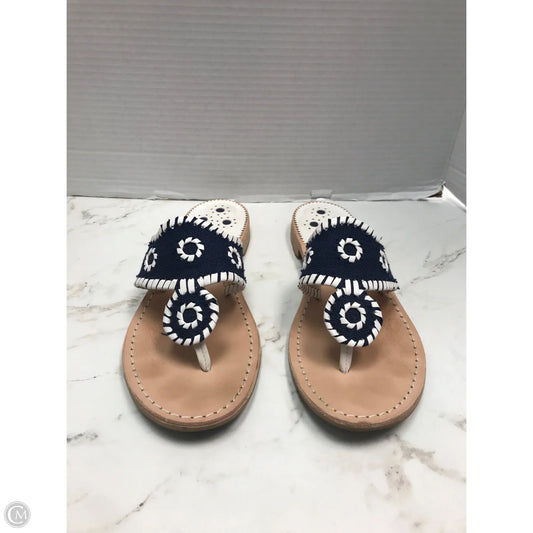 Sandals Flats By Jack Rogers In Blue & White, Size: 9