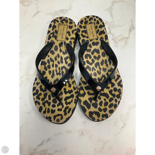 Sandals Flip Flops By Kate Spade In Animal Print, Size: 6.5