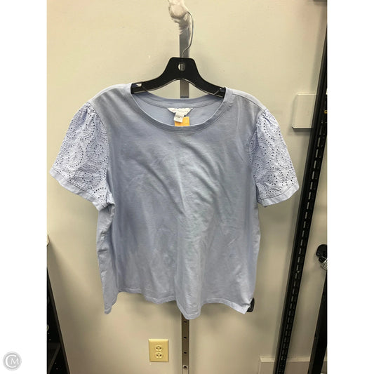 Top Short Sleeve By Liz Claiborne In Blue, Size: Xl