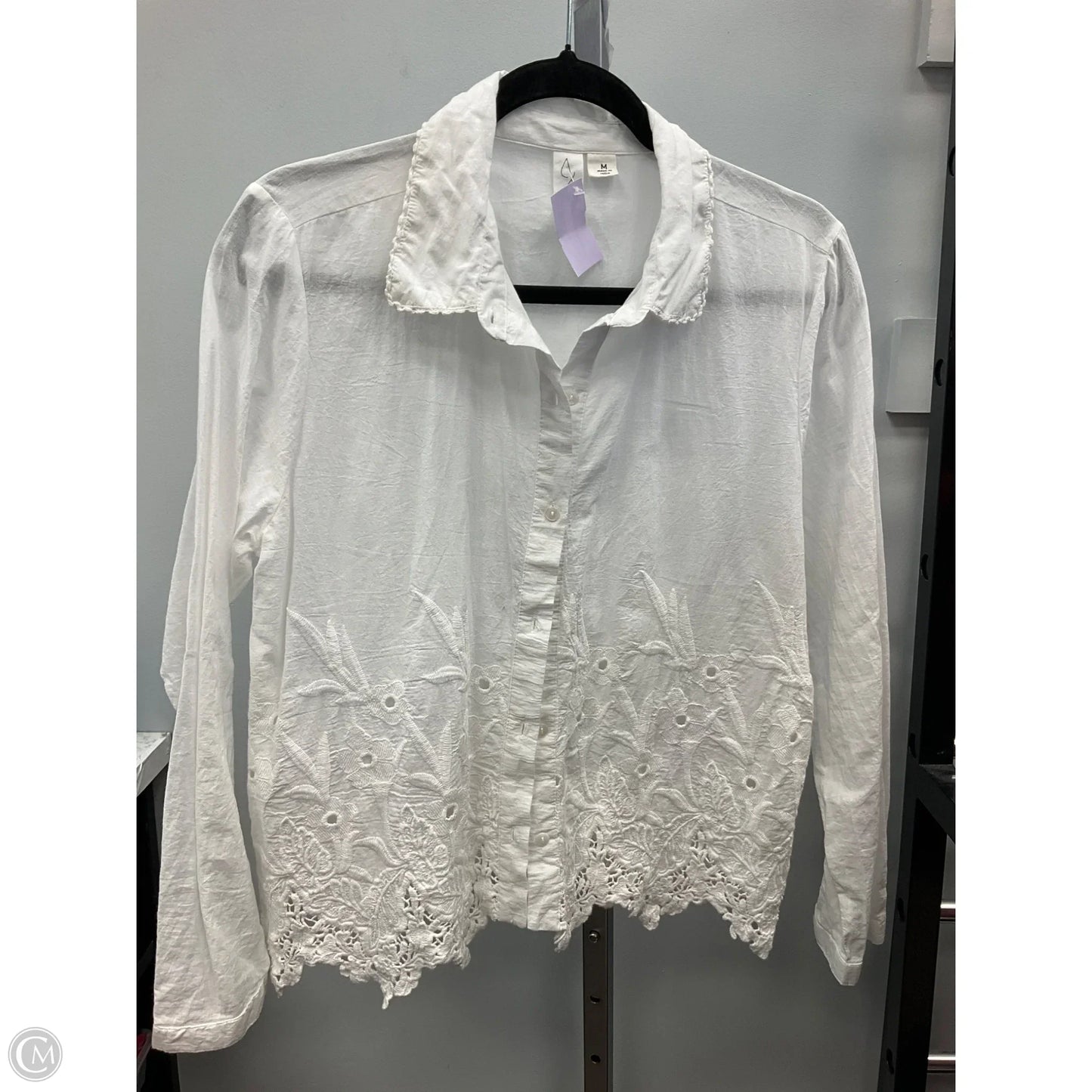 Top Long Sleeve By Joie In White, Size: M
