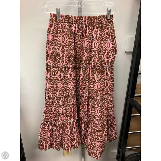 Skirt Midi By Clothes Mentor In Brown & Pink, Size: S