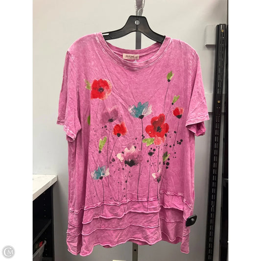 Top Short Sleeve By Jess And Jane In Pink, Size: Xl