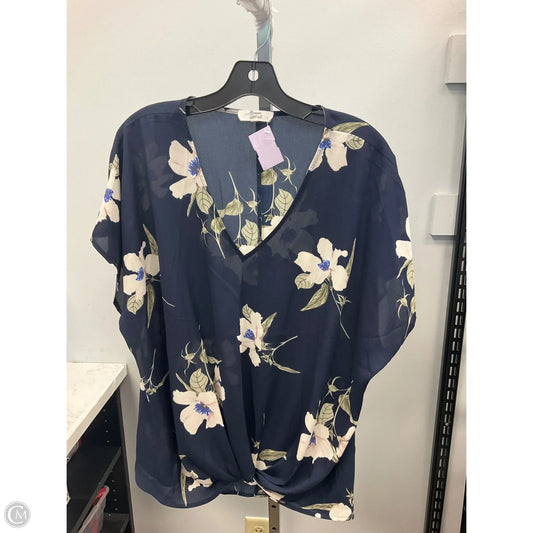 Top Short Sleeve By Clothes Mentor In Navy, Size: Xxl