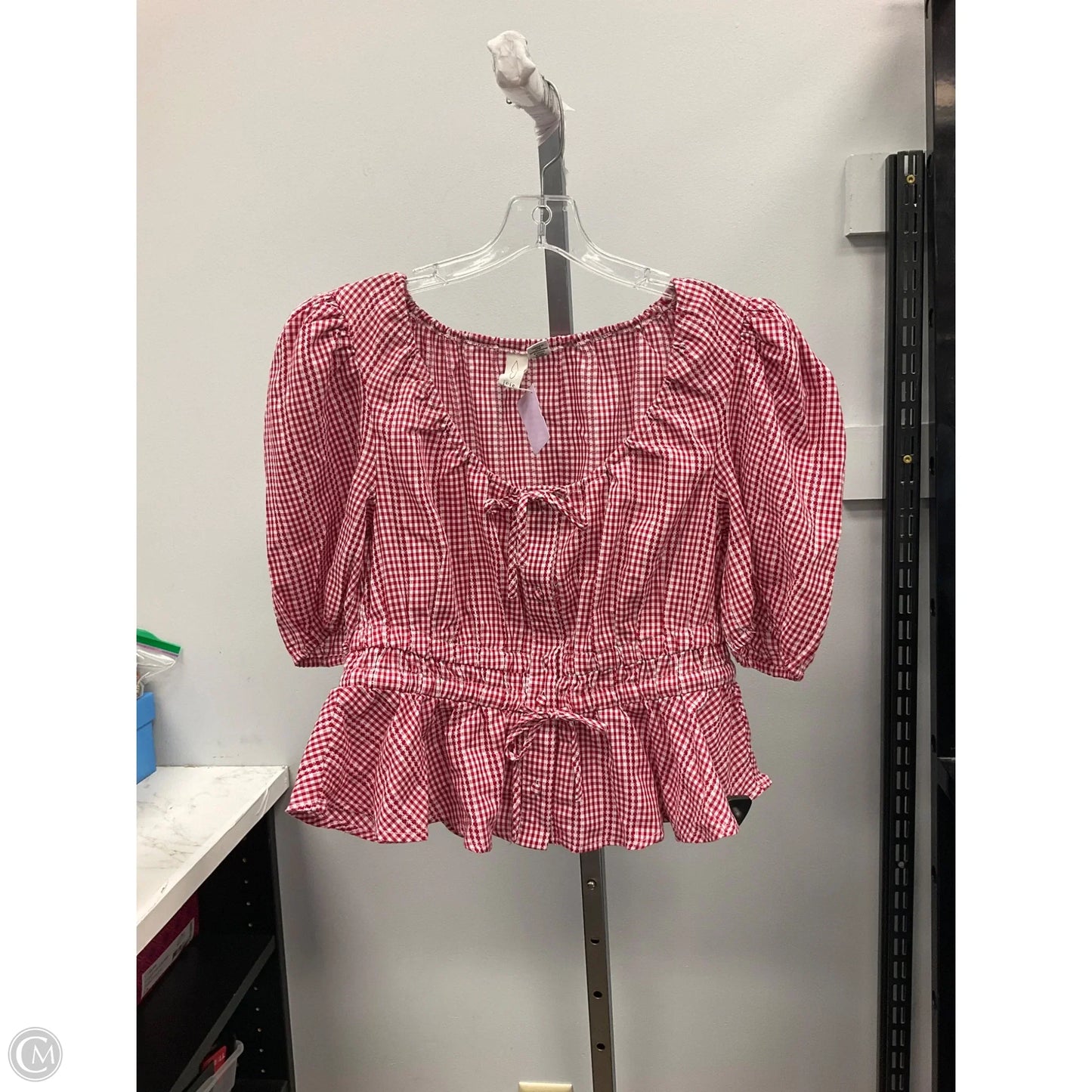 Top Short Sleeve By Joie In Red & White, Size: M