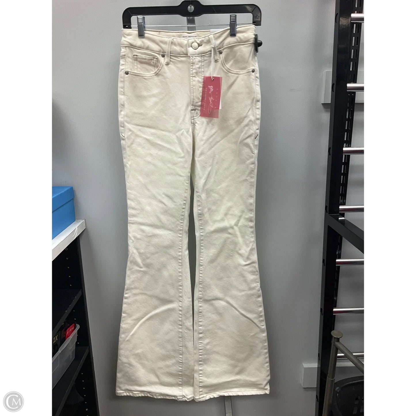 Jeans Flared By Good American In Cream, Size: 4
