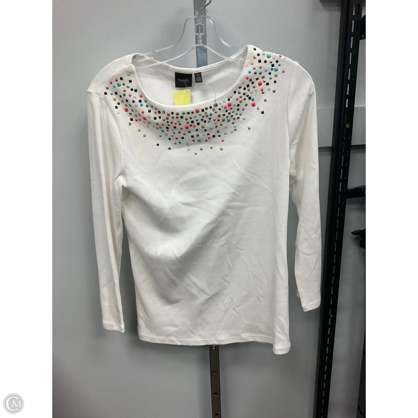 Top Long Sleeve By Rafaella In Cream, Size: M