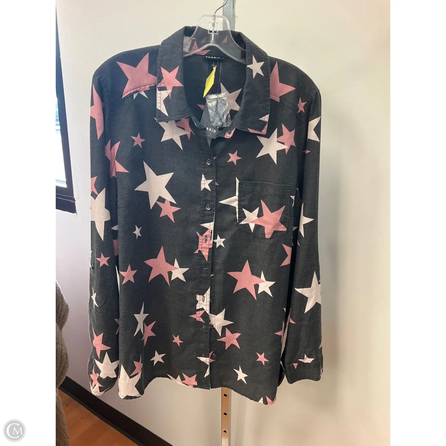 Top Long Sleeve By Torrid In Grey, Size: 1x