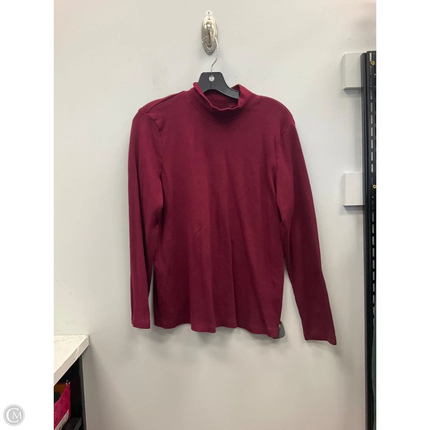 Top Long Sleeve By Karen Scott In Maroon, Size: L