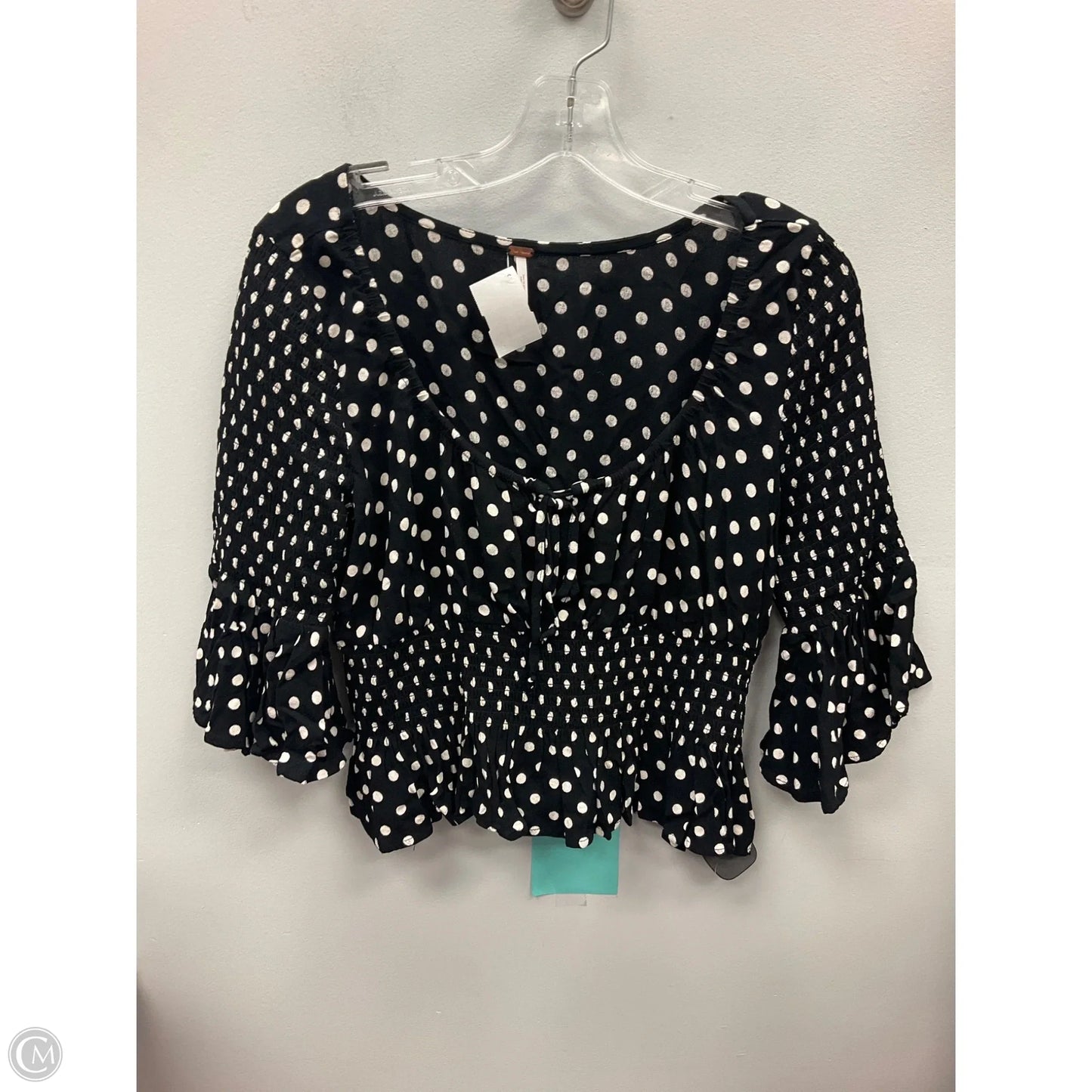 Top 3/4 Sleeve By Free People In Polkadot Pattern, Size: L