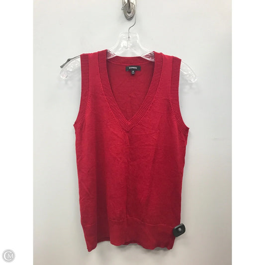 Vest Sweater By Express In Red, Size: M