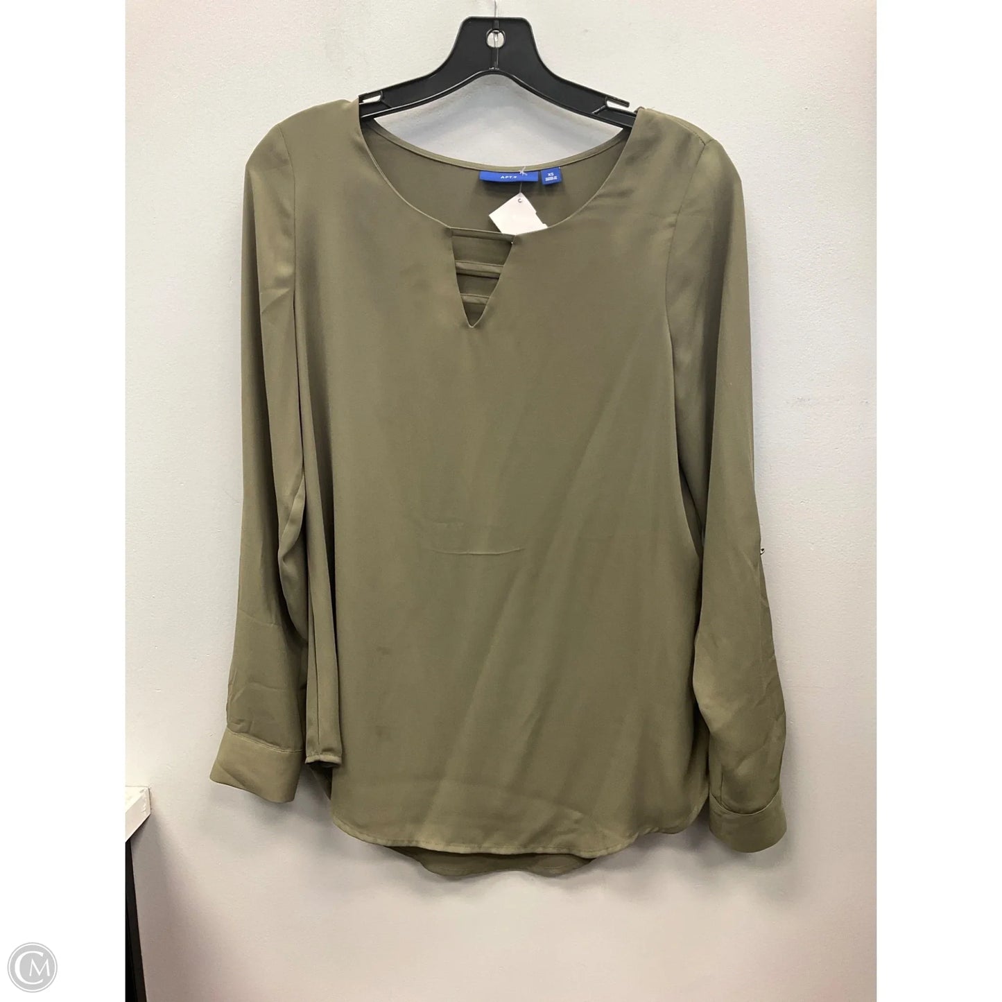 Top Long Sleeve By Apt 9 In Green, Size: Xs