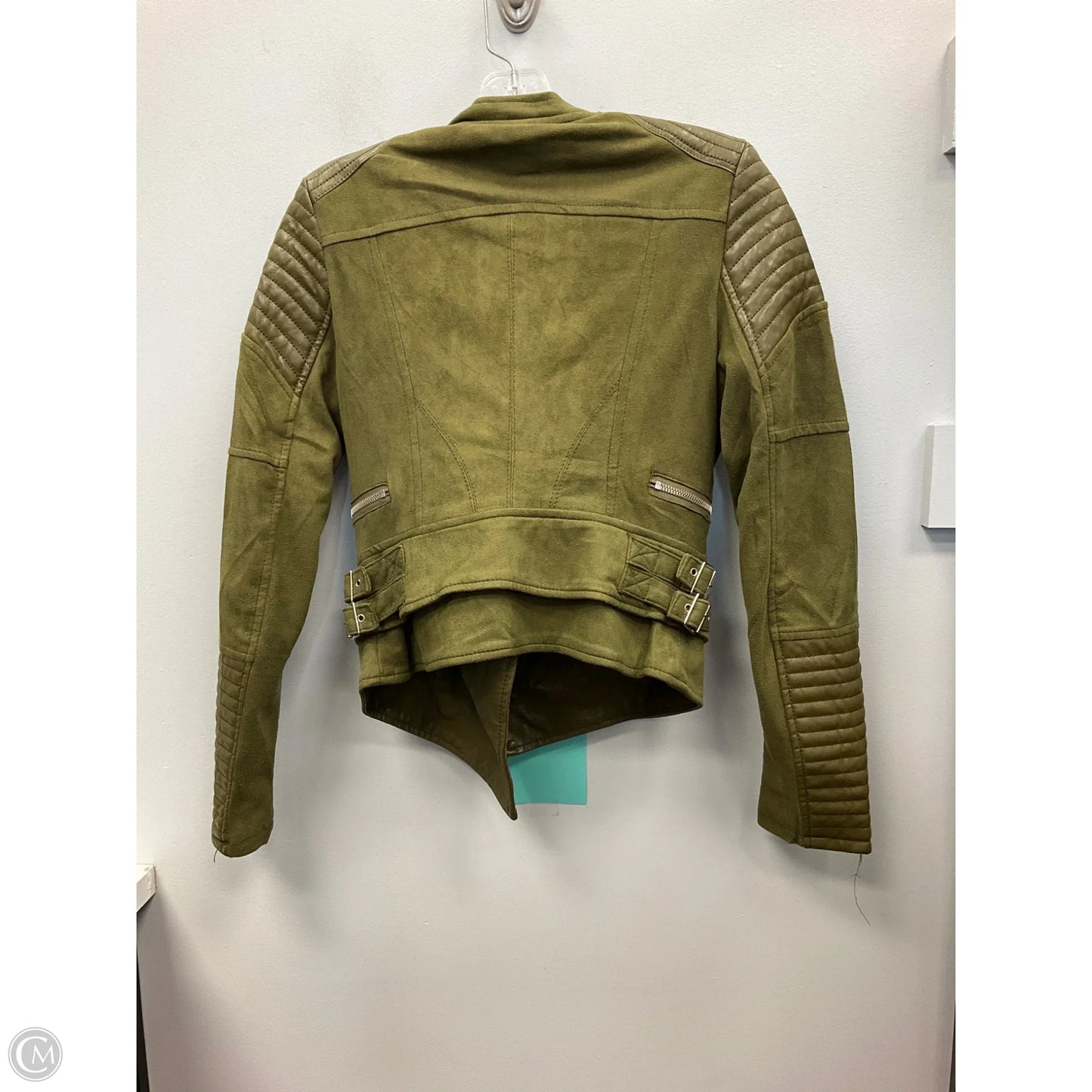 Jacket Moto By Clothes Mentor In Green, Size: 6