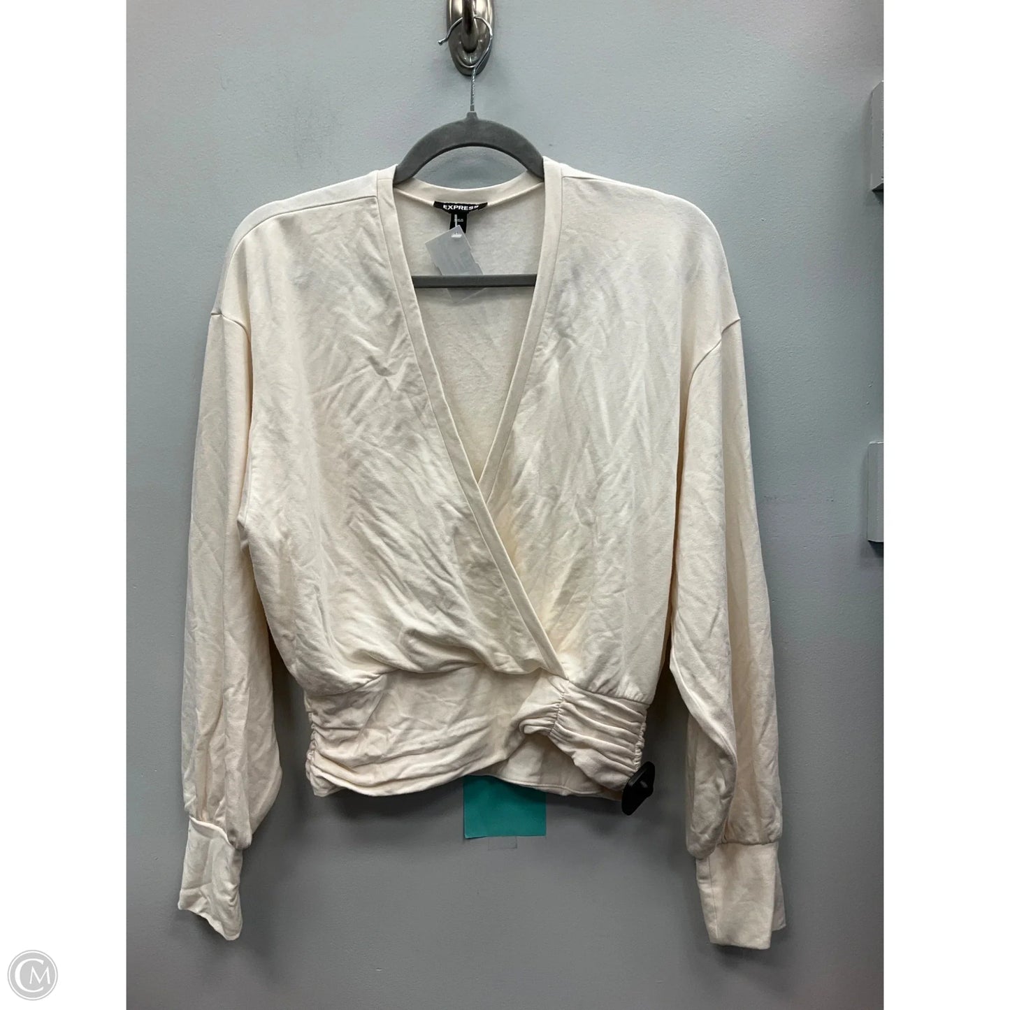 Top Long Sleeve By Express In Cream, Size: S