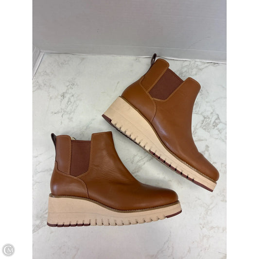Boots Ankle Heels By Clothes Mentor In Brown, Size: 8.5