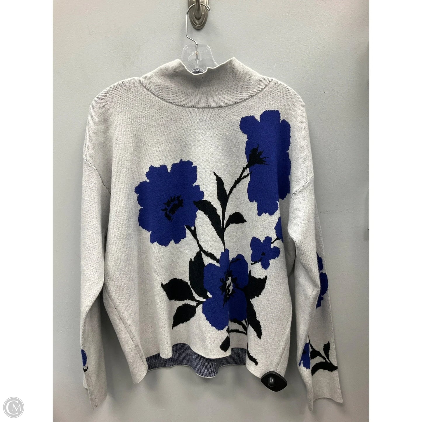 Sweater By Philosophy In Blue & Grey, Size: L