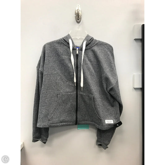 Athletic Sweatshirt Hoodie By Calvin Klein Performance In Grey, Size: L