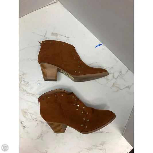 Boots Ankle Heels By Rue 21 In Brown, Size: 8