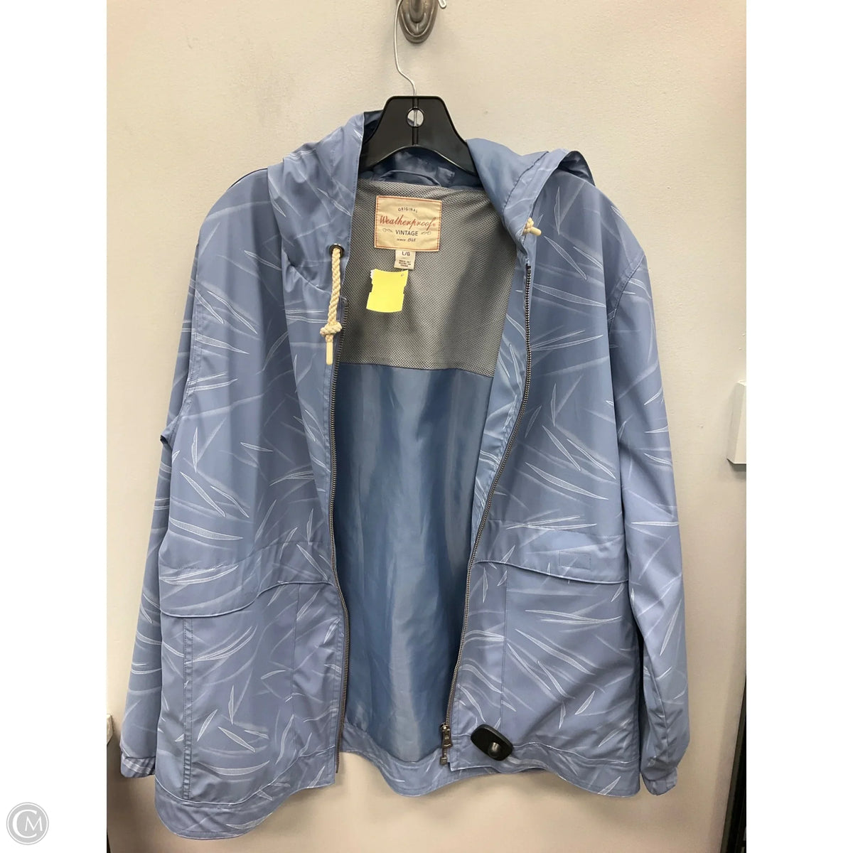 Jacket Windbreaker By Weatherproof In Blue, Size: L