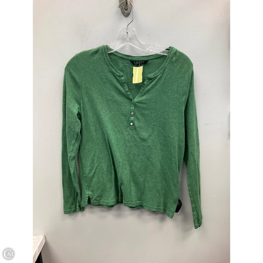 Top Long Sleeve By Lauren By Ralph Lauren In Green, Size: L