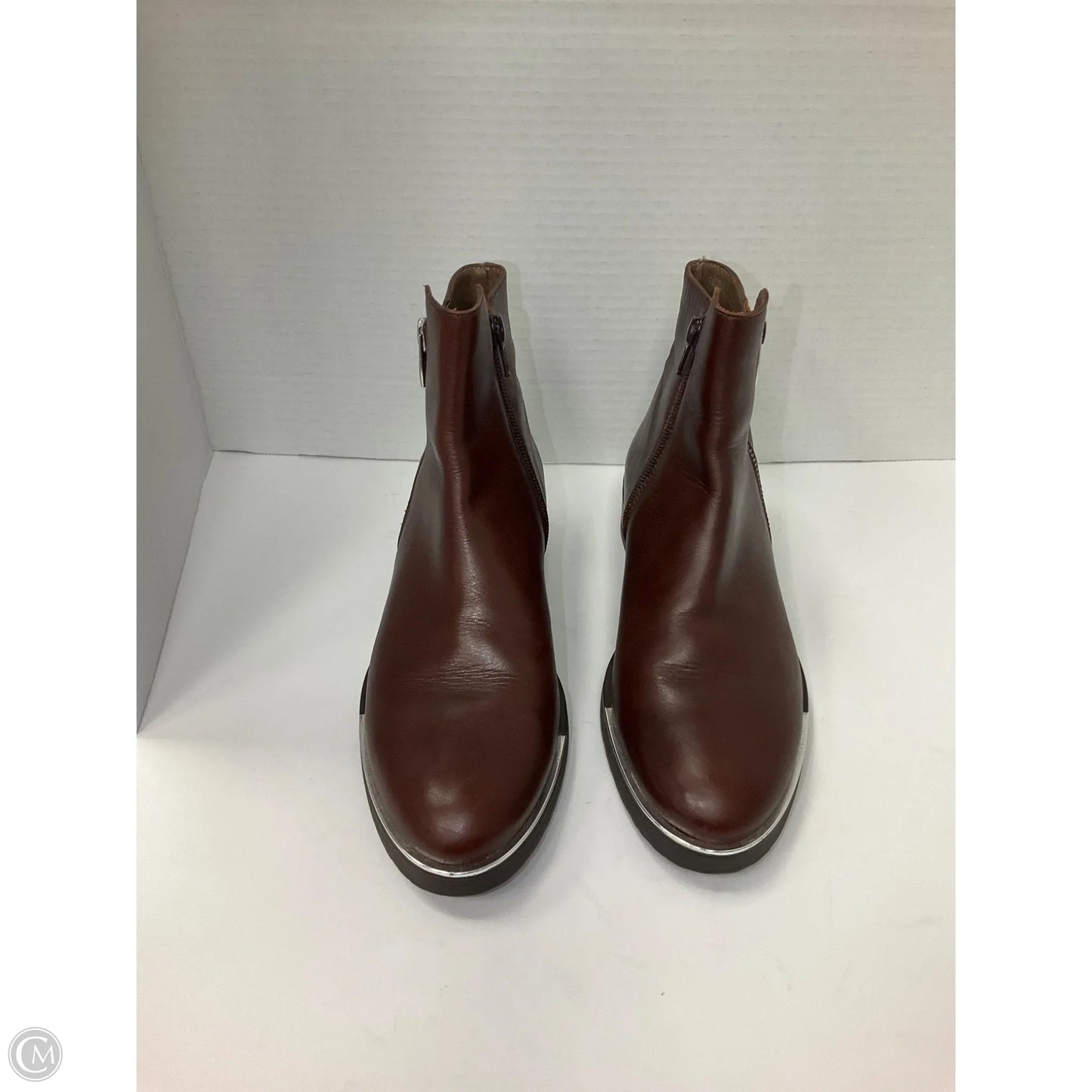 Boots Ankle Heels By Clothes Mentor In Brown, Size: 7.5