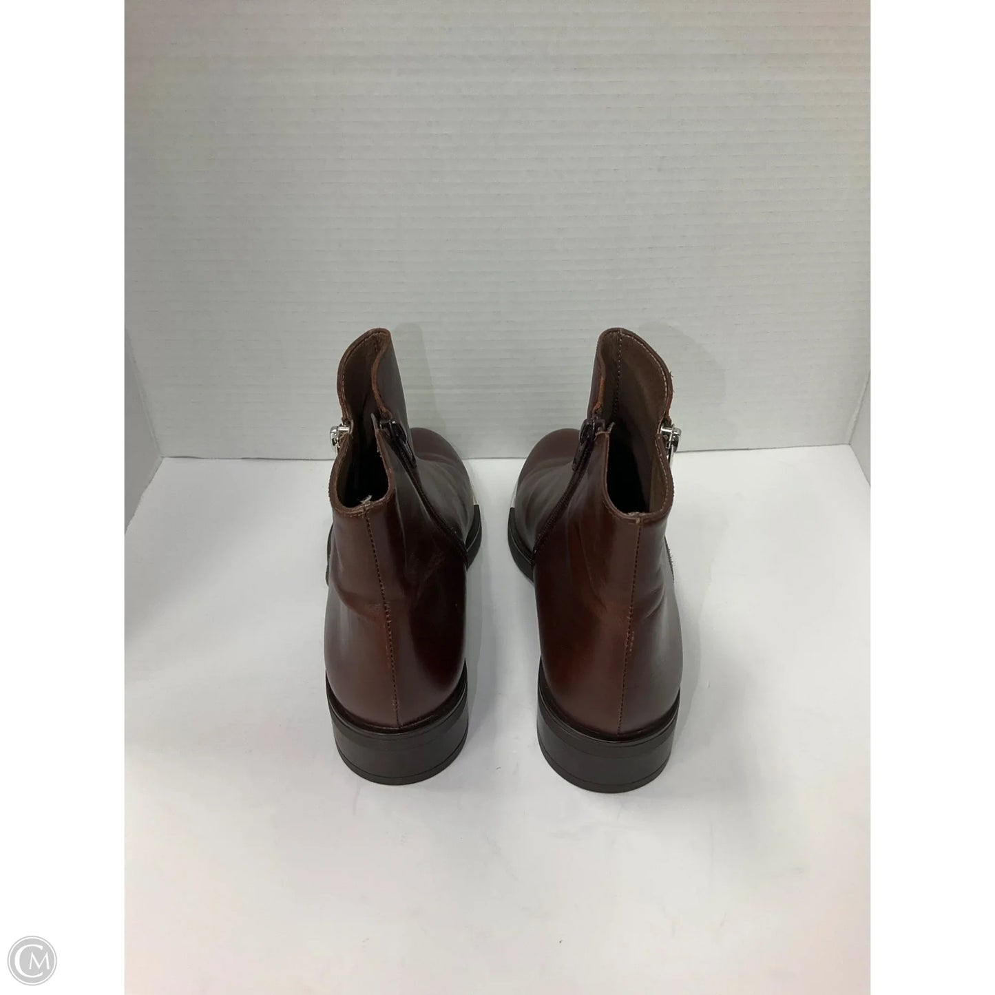 Boots Ankle Heels By Clothes Mentor In Brown, Size: 7.5