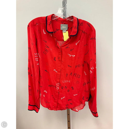 Top Long Sleeve By Maeve In Red, Size: 8
