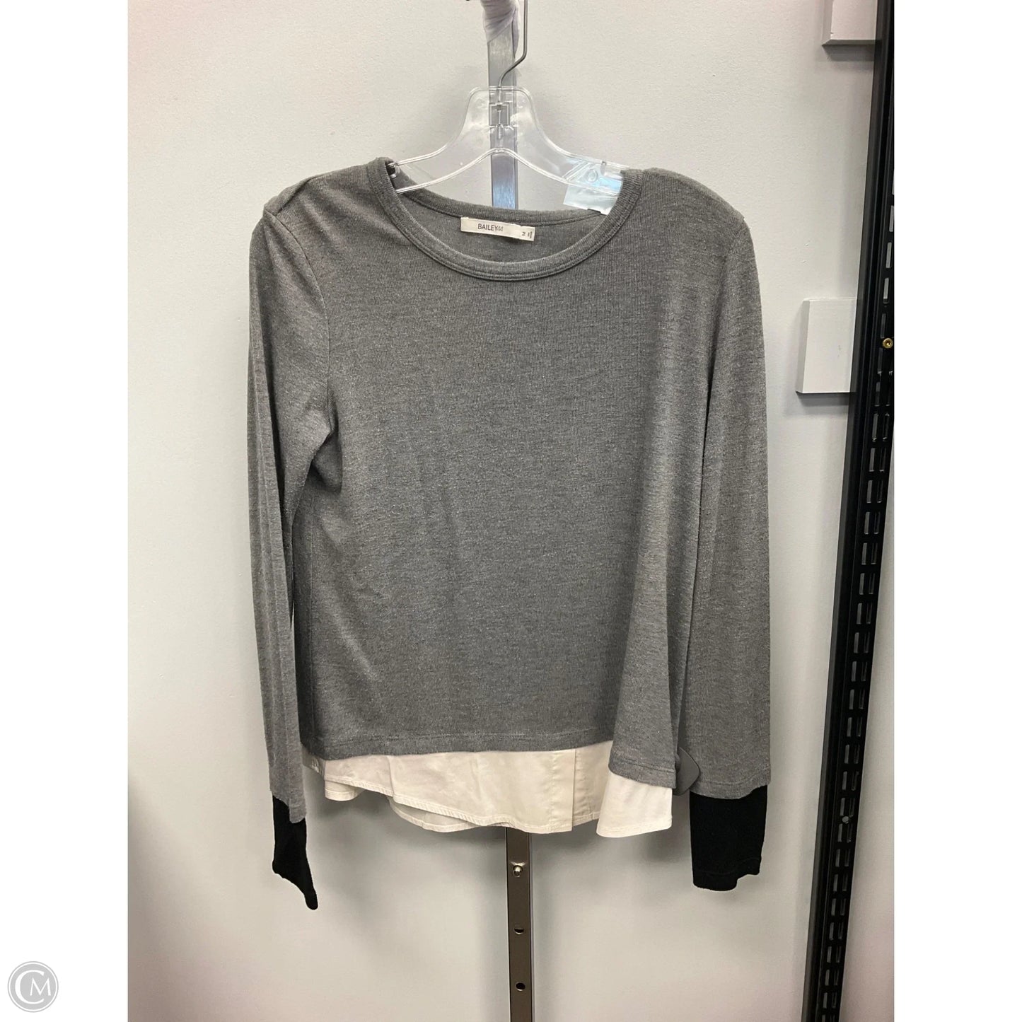 Top Long Sleeve By Bailey 44 In Grey, Size: M