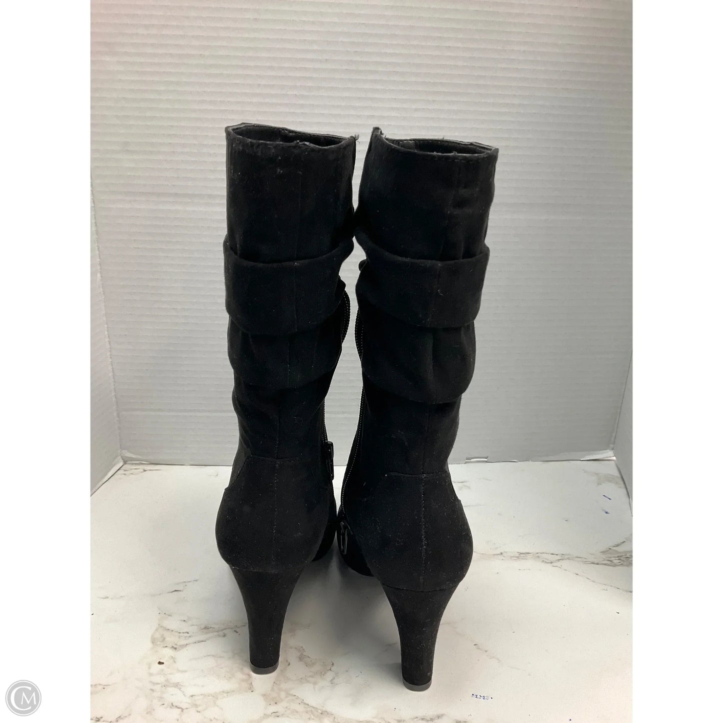 Boots Mid-calf Heels By Nine West In Black, Size: 6.5