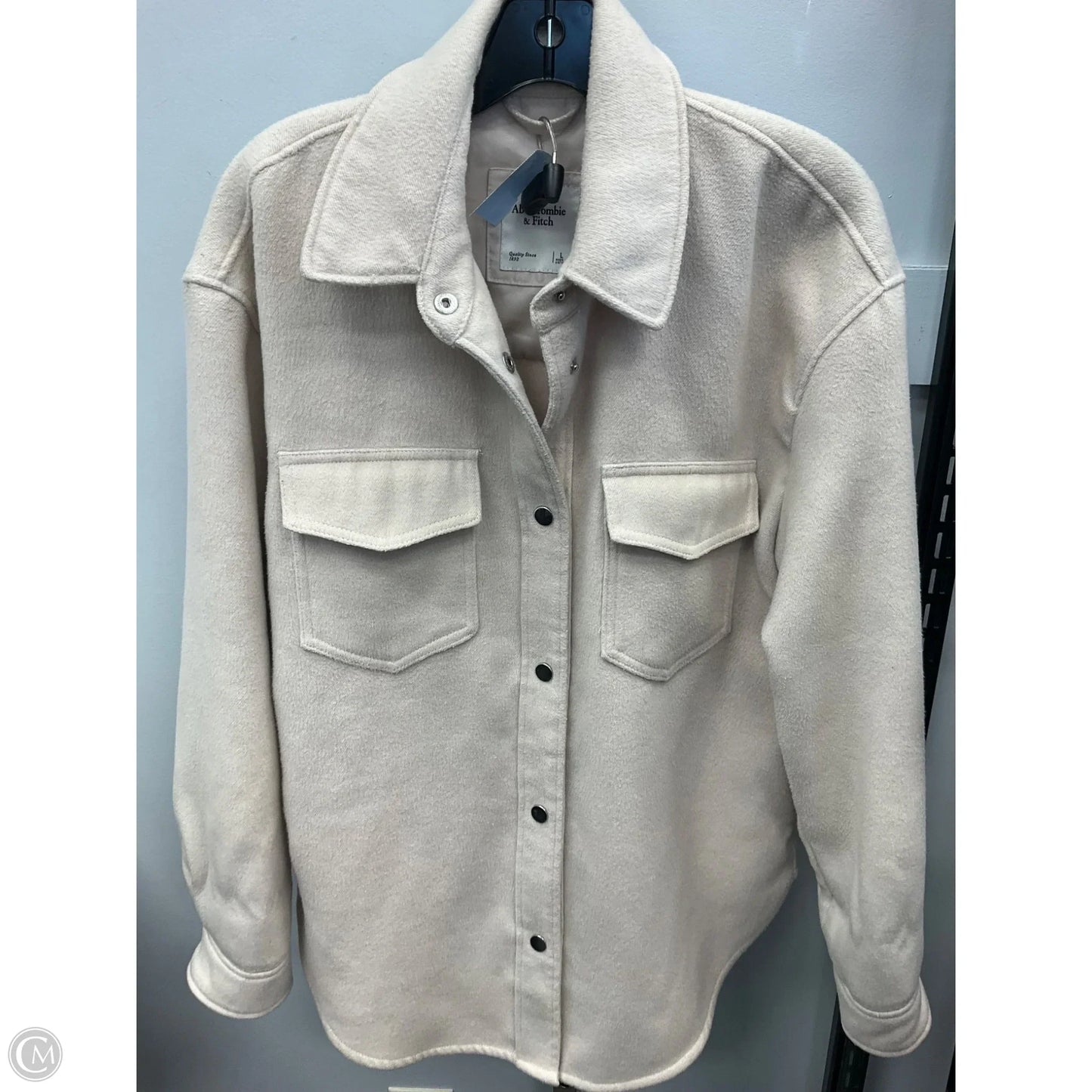 Jacket Shirt By Abercrombie And Fitch In Cream, Size: L