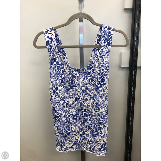Top Sleeveless By Tommy Hilfiger In Blue & White, Size: Xl
