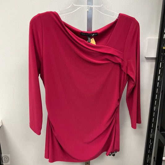 Top 3/4 Sleeve By White House Black Market In Red, Size: S