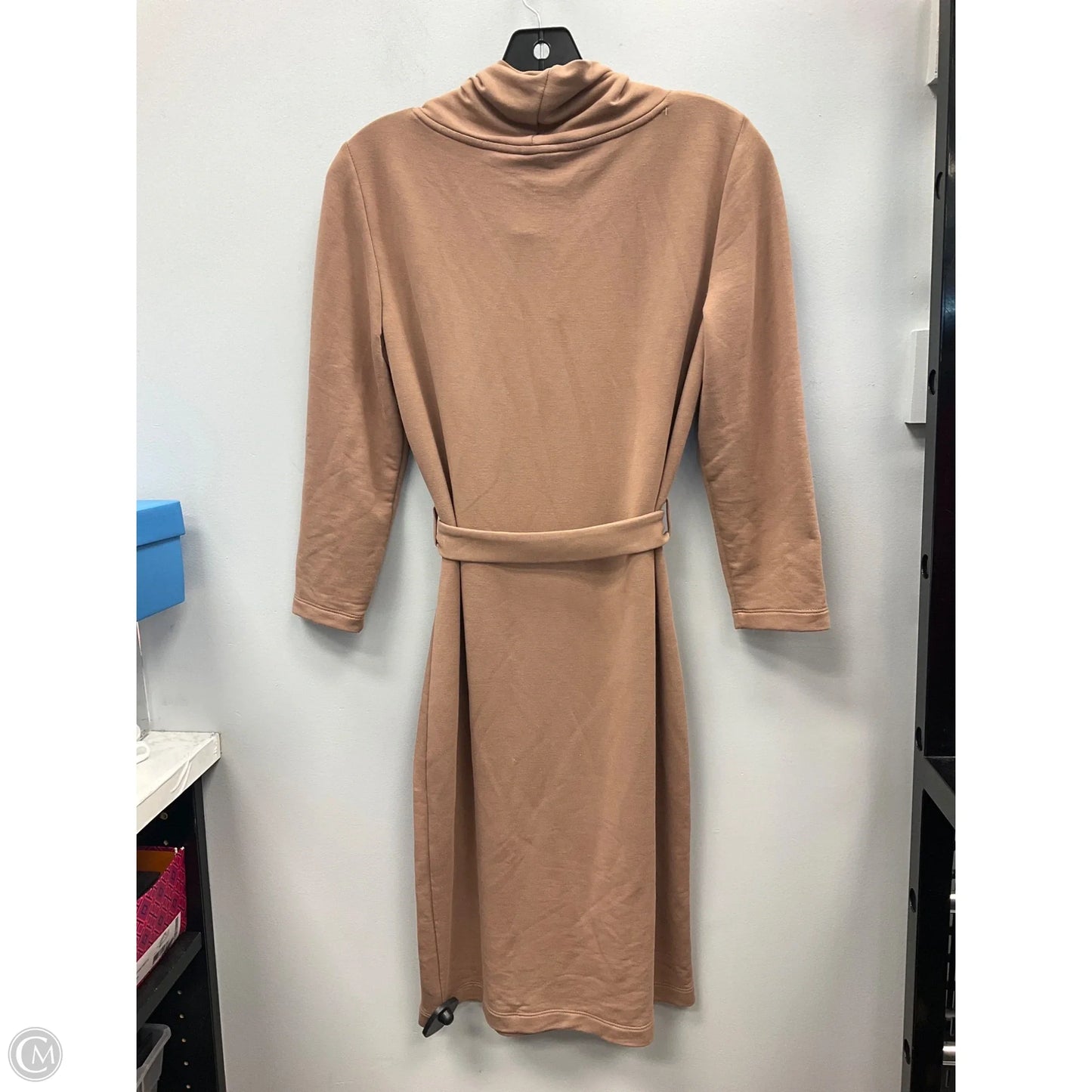Dress Casual Midi By Calvin Klein In Tan, Size: S