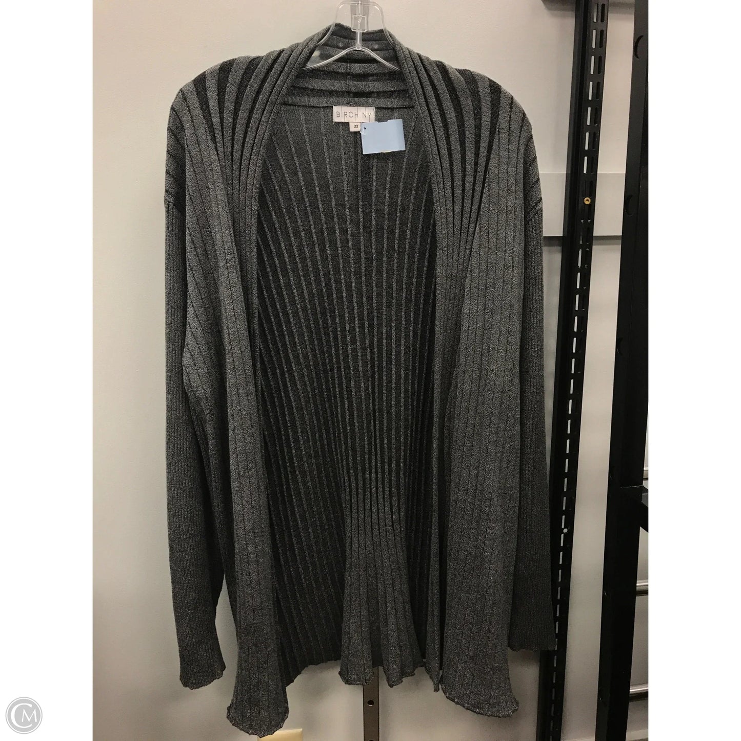 Sweater Cardigan By Clothes Mentor In Black & Grey, Size: 3x