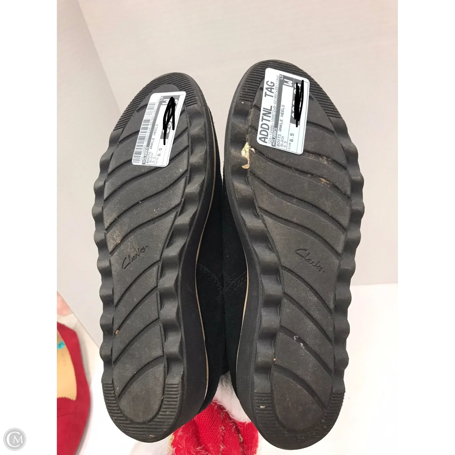 Boots Ankle Heels By Clarks In Black, Size: 6.5