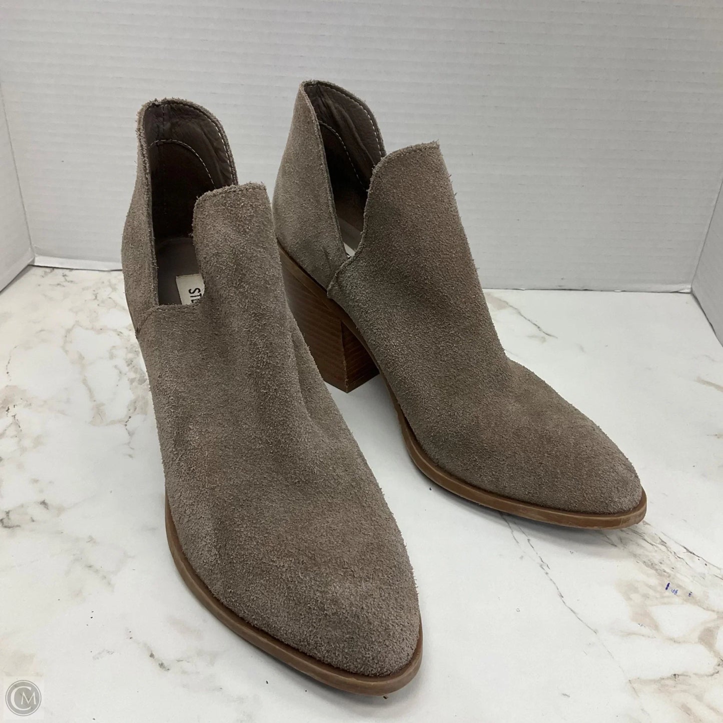 Boots Ankle Heels By Steve Madden In Taupe, Size: 9.5