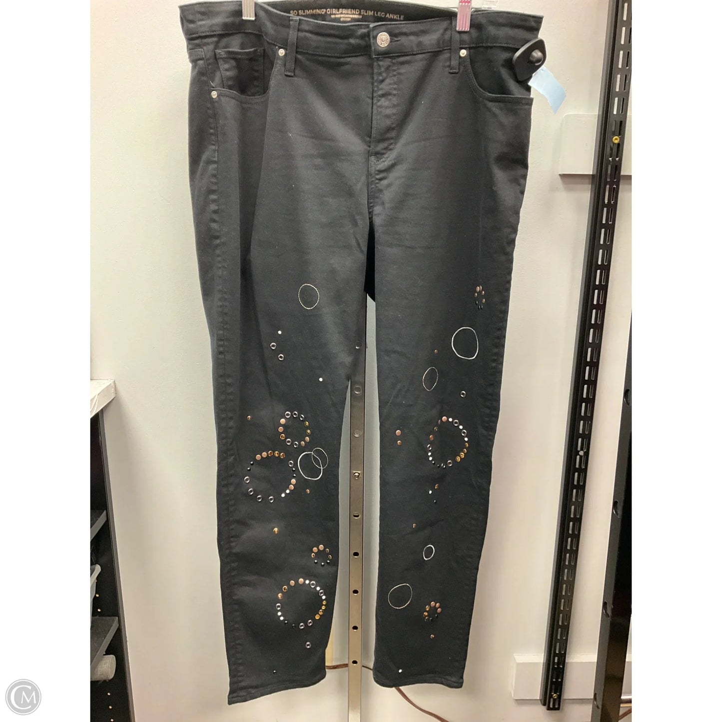 Jeans Boyfriend By Chicos In Black, Size: 16l