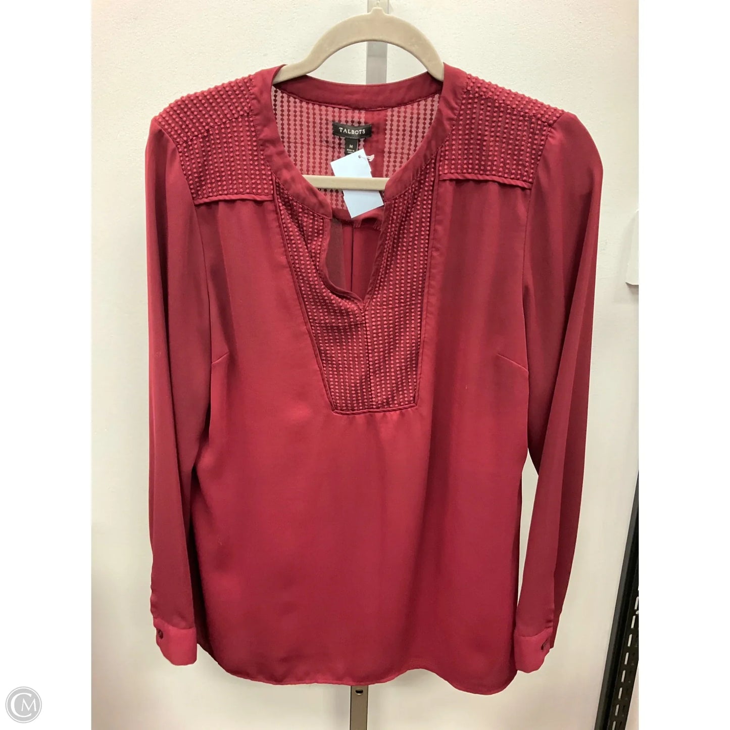 Top Long Sleeve By Talbots In Maroon, Size: M