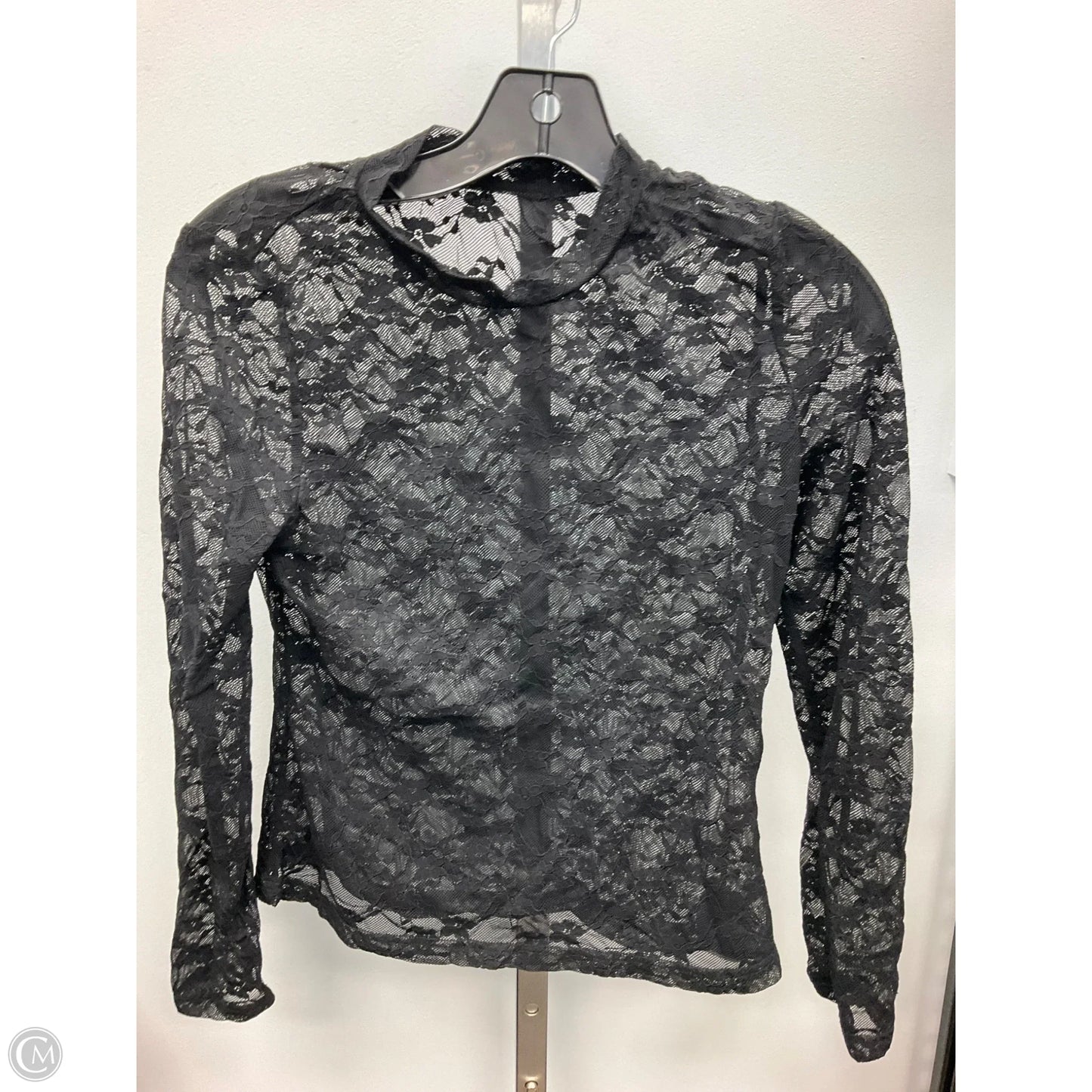 Top Long Sleeve By Commense In Black, Size: S