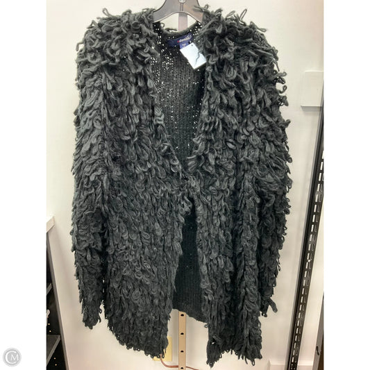 Sweater Cardigan By Denim 24/7 In Black, Size: 1x